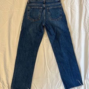 Top Shop raw hem straight leg jeans